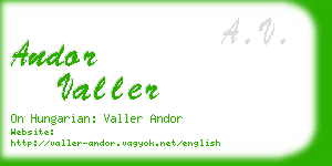 andor valler business card